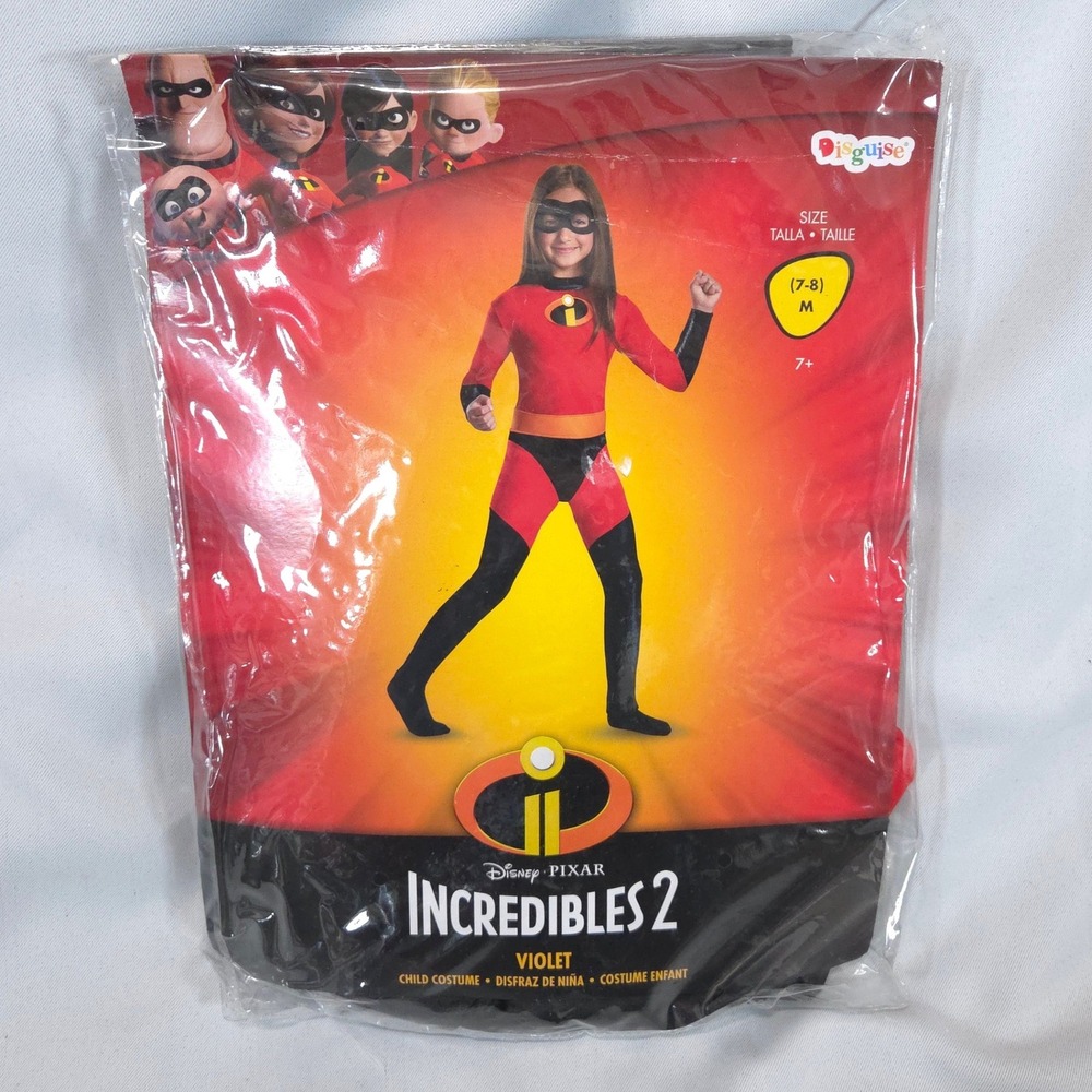 Disney Pixar Incredibles 2 Violet Costume Kids M 7-8 Jumpsuit Halloween Cosplay